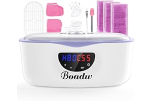 Boadw baño de parafina para manos y pies, 4000ml baño de parafina baño de parafina conjunto para la piel seca y áspera, con 1350g de cera de parafina y accesorios, gran spa regalo-blanco