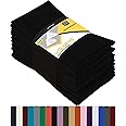Utopia Kitchen Cloth Napkins [12 Pack] Cotton Blend Washable and Reusable Table Dinner Napkins for Hotel, Lunch, Restaurant, Weddings, Event and Parties (46 x 46 cm, Black)