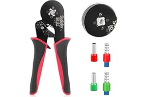 SATISBY Pinza Crimpatrice Capicorda 16mm²-Pinza per Crimpare 0.08-16mm²/AWG28-5 &30pcs 10mm² Puntalini Elettrici a Crimpare &30pcs Puntali Contatti Elettrici da 16mm