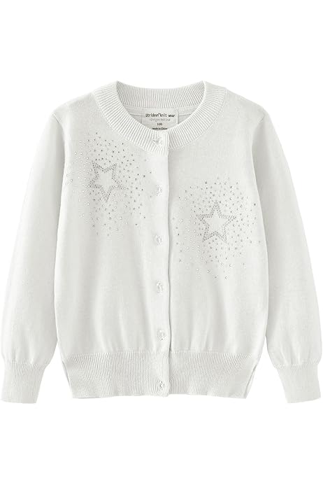GRACE KARIN Cardigan Léger à Manches Longues Col V Pour Filles - Cardigan Boutonné Pour L'École, Doux Et Confortable