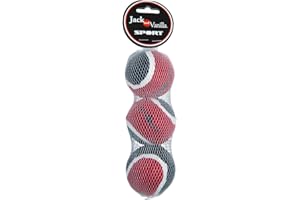 JACK AND VANILLA, Jouet pour Chien Balle de Tennis, Lot de 3, Résistante, Taille 6,3 cm, Modèle Balboa, n'abime Pas Les Dents, pour l'Extérieur, la Plage, pour Toutes Races de Chien