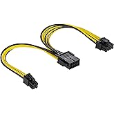 Poppstar Cable CPU Splitter con 8 Pin ATX Connector a 8 (6+2 Pin) y 4 Pin (Longitud 20 cm), Cable Fuente alimentacion Modular