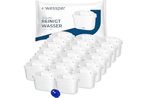 ‎WESSPER Wessper Wasserfilter Kartuschen 20er Set | Kompatibel mit Brita, Dafi, Philips und Aquafloow Wasserfilterkannen | Reduziert Chlor & Kalk für reineres Trinkwasser | Kompatibel mit Wasserfilterkannen