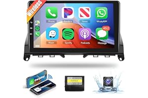 Podofo 9" radio samochodowe do Mercedesa klasy C W204 S204 2007-2014 Carplay Wireless Android Auto HI FI Bluetooth z ekranem z nawigacją AHD kamera cofania Bluetooth RDS/FM Radio DVR