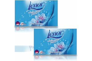 2 Pack of Lenor Tumble Dryer Fabric Conditioner Sheets Spring Awakening, 34 Sheets for Clean & Soft Fabrics and Essential Fragrance with Revitalising Scent