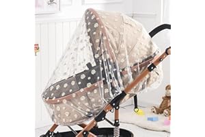 RUIGOMRU Mosquito Net for Stroller,Baby Pram Net Portable Daisy Print Stroller Netting Cover Perfect Bug Net for Strollers,Bassinets,Mini Crib,Cradles and Playards (White Daisy)