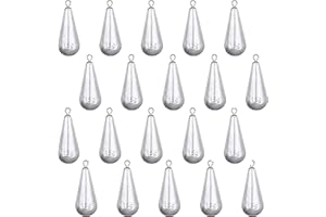 20 PCS Plombs De Plomb, Plomb De Pêche avec Émerillons, Plomb Sinkers, Set Plomb De Pêche, Plombs De Poids Pêche Coulée Set pour la Pêche en Mer Et en Eau Douce