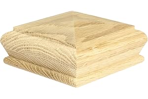 JACKSON WOODTURNERS Solid Oak Pyramid Newel Post Cap rebated to fit a 90mm Newel Post