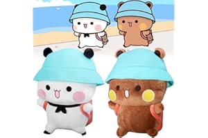 KOLGEIKJ 2 pièces de Peluche Bubu Dudu, Bubu Dudu en Peluche, Dubu Bubu, Ours Panda Bubu Dudu en Peluche, Coussin Panda en Peluche, Figurine Bubu Dudu, Dessin animé Panda en Peluche Cadeau Enfant