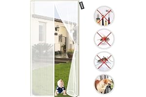 WEIZON zanzariera magnetica 95 x 205 cm Zanzariera Magnetica per Porte Anti Insetti Zanzariera Letto Si Chiude da Sola per Porte Camera da Letto Casa - Bianca