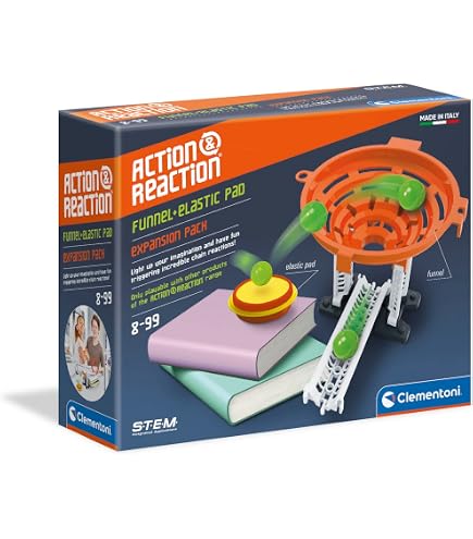 Clementoni 59304 Action & Reaction Glow Effect Kit de Construction en Plusieurs Parties pour Construire Une Piste à Billes, avec balles Lumineuses, Jouet pour Enfants à partir de 8 Ans