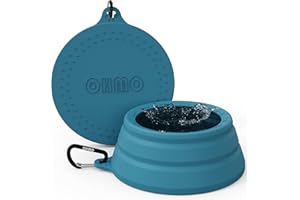 OHMO Składana miska dla psa, szeroka podstawa, mały otwór, miska podróżna dla psa, mniej rozlania, przenośna miska dla zwierząt domowych na wycieczkę, akcesoria podróżne dla kota (700 ml,