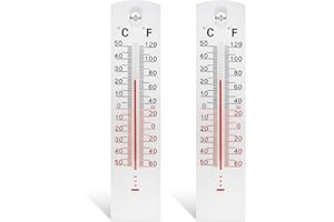 Trimming Shop Room Thermometer – Indoor Outdoor Wall Thermometers with Large Clear Display Accurate Easy-to-Read Analog Temperature Gauge for Home, Garden, Greenhouse, Shed & Workplace (Pack of 2)
