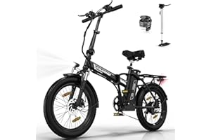 COLORWAY BK11M Bicicletta elettrica pieghevole, 20"×3.0" Fat Tire, 7 Velocità, batteria Rimovibile da 36 V 12 Ah, motore da 250 W, autonomia massima di 90 km. per Ogni Terreno Uomo Donna