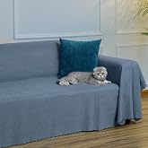 Latuda Home Mikrofiber Ş&ouml;nil Fitilli Minimalist Koltuk &Ouml;rt&uuml;s&uuml; -175x350 cm XLarge, &Ccedil;ift Taraflı, Kaymaz, Terletmez, Gece Mavis