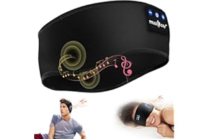 MUSICOZY Schlafkopfhörer Bluetooth, Schlaf Kopfhörer Seitenschläfer Kabellos Sport Kopfhörer Stirnband 16+STD für Yoga/Training/Reisen/Schlaflosigkeit,Tech Gadgets für Männer/Frauen