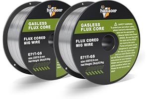 haxiaoer 0.9MM 2.0KG Flux Core Welding Wire 2 Pack,E71T-GS Gasless MIG Welding Wire Mild Steel for Reduced Splatter and Better Corrosion Resistance
