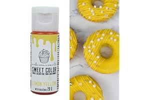 MS GOOD MakeSomeSweets - GIALLO - Coloranti Alimentari Gel Vegano Per Dolci - Colorante Alimentare Giallo Liquido per Decorare le Torte, Biscotti, Fondente e Macaron - Senza Olio Di Palma - 28g