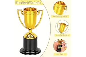 AELMIYW Mini Trofeos,9Pcs Premio Trofeo de Oro de plástico,Pequeño Trofeo Mini Trofeo para Niños Fiesta de Favores, Atrezzo, Recompensas, Premios Ganadores