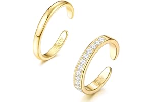 Morfetto 14K Gold gefüllte Zehenringe für Frauen Einstellbare offene kleine Ringe Riesige Band CZ Dreireihige Gold Zehenringe Fußschmuck
