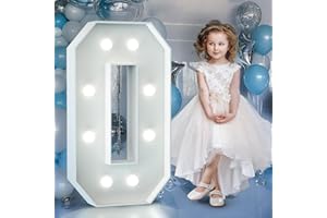 MIXIFOX 90cm Weiß Leuchtzahlen Deko Geburtstag, Hochzeitstag, 10 20 30.Geburtstagsfeier, Leuchtende Zahlen LED, Hochzeit Deko Geburtstag Verlobungsdekoration, Partyzubehör, Zahl 0