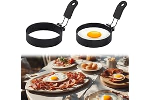 YUEJIESELECTED 2 Pezzi Stampo Pancake,Anello per Uova,Stampo per Uova Fritte,Stampo per Pancake Piastra,Padella per Pancake in Silicone,Stampo per Omelette,Accessori per Cucina,Padella Per Frittata,Stampi Pancake