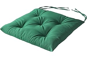 SOFTILLO Chair Cushion With Ties Seat Pad For Dining Chairs Kitchen Thick Italian Fabric Garden Tie On Square Comfortable Indoor Outdoor Seat Pad Cushion Living Room Patio Garden Office Shop Green