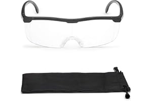 FALINGO Lunettes grossissantes Lunettes loupe loupe sur Le Nez grossissement Optique à 200% (Noir)