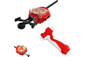 Elrozo L/R Funken Launcher Starter ROT + Grip Rot Weiß + Reißleine für Burst Evolution Rise Surge Arena Kreisel