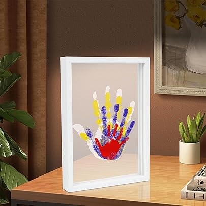 Kit Impronte Mani Family DIY - Cornice Legno Con Vernici Non Tossiche | Regalo Baby Shower E Neonati | Creativo E Divertente