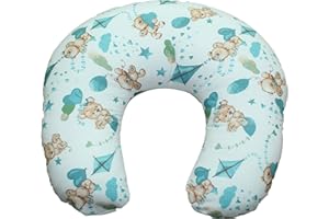 NEO MAMMA L'INIZIO DI UN AMORE CHE NON HA FINE. CUSCINO ALLATTAMENTO COMPLETO, MORBIDO, SFODERABILE E LAVABILE MADE IN ITALY (ORSI PALLONCINO CELESTE))