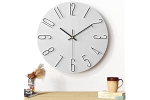 AUSYIWI Orologio Da Parete, 30cm Orologio da Muro, Silenzioso, per Casa, Soggiorno, Cucina, Ufficio, Hotel Decorazione (Bianco)