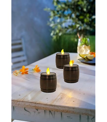 SONNENKERZE Solar Table Light Flame Set of 2 Solar Powered LED Table Light with Amber Flickering Effect Lighting