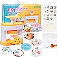 TERRIFI Badge Maker Machine, 55mm (2.16in) DIY Pin Button Maker Press Machine Badge Punch for Kids Press with Free 48pcs Button Parts & Pictures & Circle Cutter Installation-Free