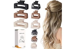 NOOMII Medium Claw Hair Clips Set for Women - 3 Styles Rectangle Clips for Thick Hair| 3.5 Inch Large Hair Claw Clips for Thick Hair + 2Inch Medium Hair Claw Clips for fine Hair + 1.5Inch Small Hair Clips
