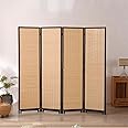 Vital 4-Panel Room Dividers and Folding Privacy Screens Partition Walls for Bedroom Rattan Screen Divider Portable Freestanding Privacy Wall (A13)