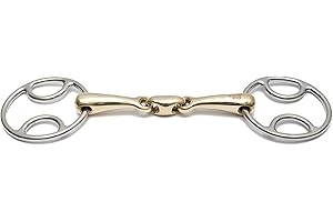 Huxlay Bros Beval Ring Snaffle Bit O/Link German Silver Loose Ring 1059