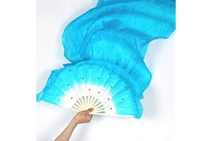 Éventail de danse orientale fait à la main en bambou pour la danse du ventre en soie pour la performance de scène de fête