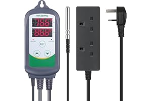 Inkbird ITC-308 Temperature Controller Digital Thermostat for Home Brew Greenhouse Heater Heat Mat Tube Heater Reptile Vivarium