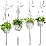 Tvird Makramee Blumenampel Baumwollseil Hängeampel Pflanzen Halter Aufhänger Makramee Pflanzenhalter Blumenampel für Innen Au