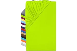 ‎NPLUSEINS npluseins Microfaser Spannbettlaken – atmungsaktiv und Allergiker geeignet 1519.2192, 90-100 x 200 cm, Apfel