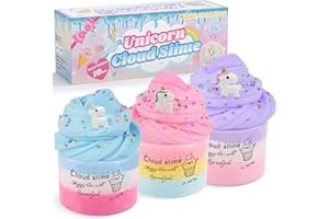 Keemanman Cloud Slime Kit, Unicorn Galaxy Slime, Toys for Girls and Boys, Stress Relief Toy Scented Sludge Toy for Kids Education, Party Favors, Birthday Gifts (3 Pack)