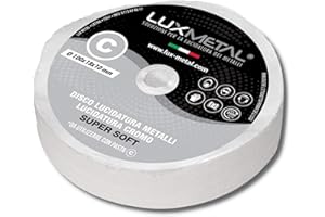 Lux Metal - Disco Lucidante 100 mm C SuperFine in Cotone morbido -Ideale per lucidatura a specchio su metalli come alluminio,acciaio inox,ottone,rame,bronzo,ferro,cromo,lexan,plexiglass,legno