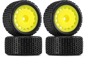 INJORA Vormontierte Pin Buggy Reifen & Räder für 1/28 Losi Micro-T, 4 Stück