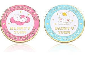 YAOMIAO Moneta dei Nuovi Genitori della Decisione Regali per Mamma e Papà Regali per Neonati Decisione Flip Coin Moneta di Turno per la Decisione per Baby Shower Compleanno Anniversario