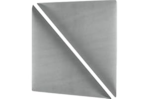 MOLLIS Polsterplatte, Dreieckiges und Dekoratives Wandpaneel, Geeignet als Bettkopfteil oder Aufprallschutz, Reduziert Schall und Verbessert Akustik, aus Schaumstoff, 30 x 30 cm, Grau