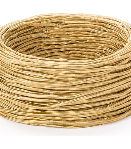 Creative Cables Textilkabel Rund, 3x1,50 Mm², Seideneffekt Gelb – 1 Meter Meterware