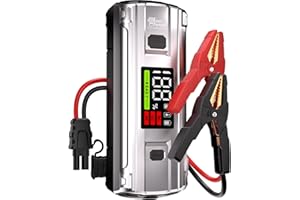 GREEN KEEPER Booster automatyczny powerbank 3000A: urządzenie ułatwiające rozruch 12 V do silników benzynowych i diesla o pojemności 8,0 l, rozrusznik z inteligentnymi kablami ułatwiającymi rozruch i wbudowanym