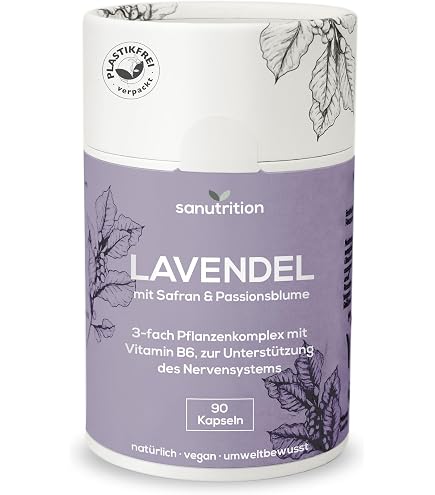 Lavendelöl & Passionsblume Kapseln – Für Nerven, Ruhe & Entspannung, 120 Stück