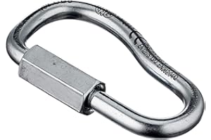 Kong. Quick Link Asymmetric. Maglia Rapida Asimmetrica. Ideale con Bloccanti e Dispositivi di Regolazione della Fune. Acciaio al carbonio. EN 12275/Q, EN 362/Q, EAC. Peso 73g.